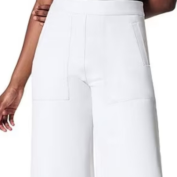 SPANX Women's On-the-Go Leg Wide White Pants With Ultimate Opacity Technology L - Picture 13 of 16